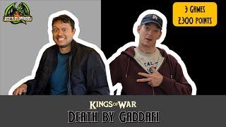 Death by Gaddafi - Kings of War battle report with special guest Gad