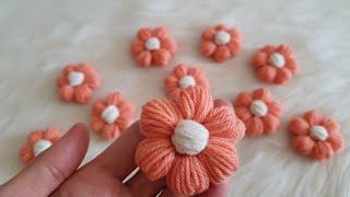 Daisy Flower Making - Puff Flower Making - Knitted Flower