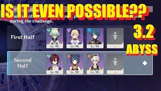 6 CHARACTERS CHALLENGE - only 4* CharactersWeapons  3.2 Spiral Abyss Full Stars - Genshin Impact