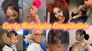 Natural Curly Hairstyles Compilation  Viral Curly hair tiktoks