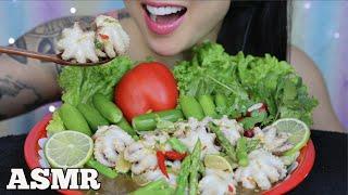 ASMR SPICY BABY OCTOPUS SALAD FRESH VEGGIES CRUNCHY EATING SOUNDS MINIMAL TALKING  SAS-ASMR