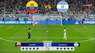 Argentina vs Ecuador - Penalty Shootout  Copa America 2024 - Quarter Final  Messi vs Ecuador  PES