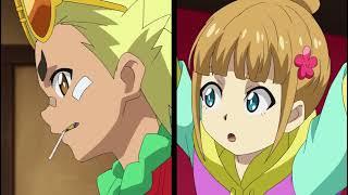 Payne Vs Basara & Ilya   Beyblade Burst DB Episode 41