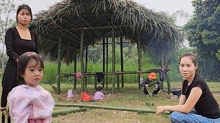 18 year old single mother built a bamboo house. benefactors help with construction