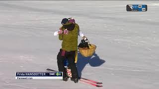 On this day- Frida Hansdotter bids farewell with the last race distributing pastries