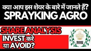 Sprayking Agro Share Analysis • Sprayking Agro Breaking News • Dailystock