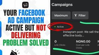 Facebook Ads not delivering but active problem solved