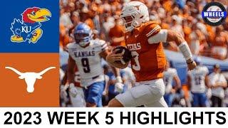 #3 Texas vs #24 Kansas Highlights  College Football Week 5  2023 College Football Highlights