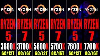 R5 3600X vs R7 3700X vs R5 5600X vs R7 5700X vs R5 7600X vs R7 7700X - in 2024 