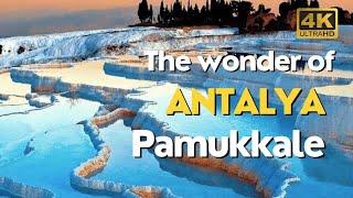 Antalya Pamukkale Turkey Tour। Pamukkale Turkey। Antalya Pamukkale Turkey Tour 4k Drone Travel Video