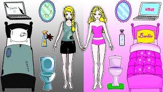 Paper Dolls Dress Up - Barbies New Home Handmade Paper Craft - Woa Doll Channel