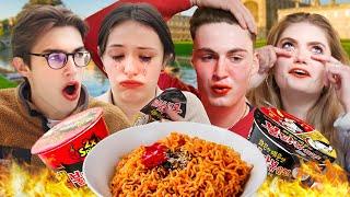 Cambridge Students try Korean Fire Noodles