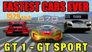 Fastest Cars In History Of Gran Turismo  GT1 - GT Sport