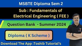 Fundamentals of Electrical Engineering Very Important Question Bank  Semester 2  TOSHIB TUTORIALS