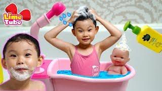 그린핑거 마이키즈 베렝구어 아기인형 목욕 어린이 화장품 장난감 놀이 강아지 뽀뽀와 놀이터에서 소꿉놀이 목욕놀이 LimeTube & Toy 라임튜브