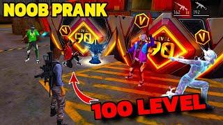 No Internet Prank With V badge Player  But 100 Level Emote  Garena free fire