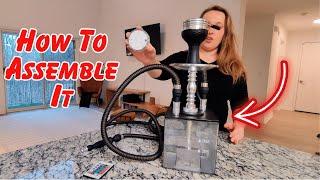 Watch me set up this Kitosun Modern Cube Hookah with 2 hoses