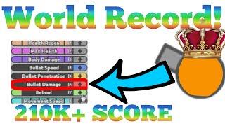 Diep.io NO BULLET DAMAGE UPGRADE WORLD RECORD 210000+ Score