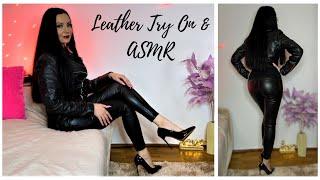 ASMR Leather Try On  Leather Pants & Leather Jacket  Tingly  Sounds