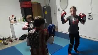 Kickboxing Bagwork and sparing to train the future champions