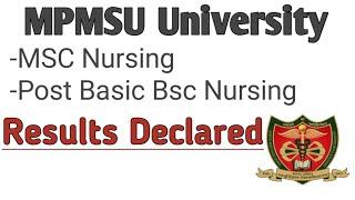 MSC Nursing l Post Bsc Nursing Result Declared 2019-2020 Batch #mpmsu_jabalpur_university