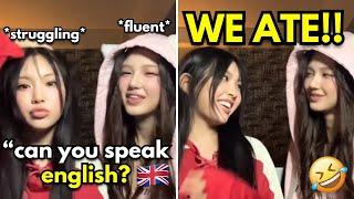 HYEIN and HAERIN test their ENGLISH skills...