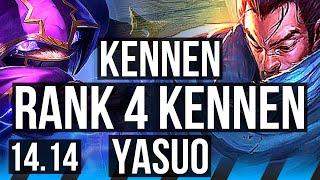 KENNEN vs YASUO MID  Rank 4 Kennen 615 900+ games  EUNE Challenger  14.14