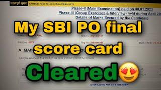 My SBI PO 2023 scorecard  Cleared in 1st attempt at the age of 22