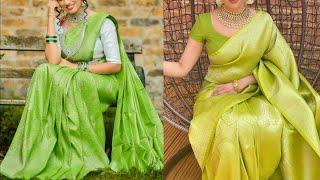 The Most Beautiful All Type Of Light Green Silk Saree CollectionLatest Green Banarasi Sarees