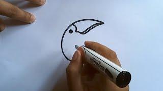 How to draw  a bird from letter C  easy drawing  M P Drawing tutorial paintings quick draw