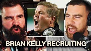 Travis Kelce has the absolute funniest Brian Kelly recruiting story