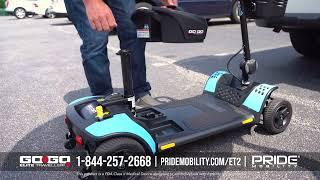 Go Go Elite Traveller® 2  Pride Mobility®  3-Wheel Turning Ability 4-Wheel Stability  Full Spot