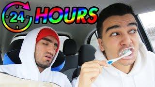 We Spent 24 HOURS In My Car NOT CLICKBAIT Overnight Car Fort Challenge