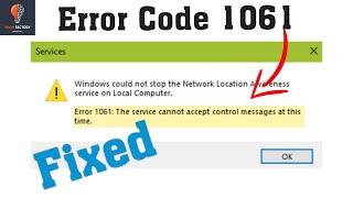 Error 1061The Service Cannot Accept Control Message At Time In Windows