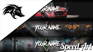 Free GTA 5 YouTube Banner Template ¦ Speed Art ¦