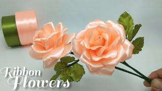 DIYhow to make satin ribbon flowers rose easy