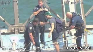 Raw Arrest of man climbing Brooklyn Bridge