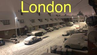 Night Walk First Heavy Snowfall in London 2022 December Uk Snow in London Snow fall