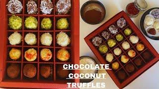 Chocolate Coconut TrufflesWhite & Dark Chocolate Coconut Truffles Recipe Eggless Truffles 