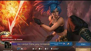 GAMEPLAY KARINA IN RANKED WITH FOLLOWER TIKTOK BARBAR MOBILE LEGEND BANGBANG MANIAC SERIES