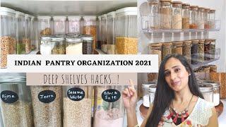 INDIAN Pantry Organization Ideas 2021  Deep Shelves Hacks