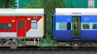 LHB RED COUPLING ICF BLUE COACH  BUMPY RAILROAD  Train Simulator  Railworks 3  NTG GAMING