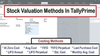 Stock Valuation Methods In TallyPrime