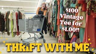 Thrift With Me Amazing Vintage Tee Score +Try OnThrift Haul