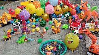 Horre.. Popping balloons menemukan eskrim Upin Ipin Transformers suara hewan dll