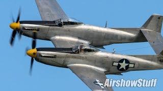 XP-82 Twin Mustang Engine Start and Flybys - Saturday - EAA AirVenture Oshkosh 2019