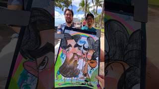 Best friends get their Hawaii caricature