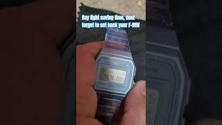 F-91W set back time Daylight saving time#casio  #f-91w #shorts