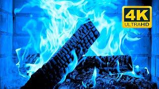  Halloween Fireplace 4K  Blue Fireplace with Crackling Fire Sounds. Halloween ambience