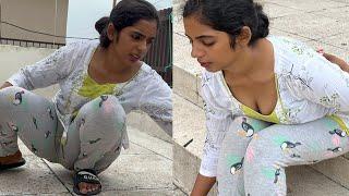 Desi Girl Cleaning Terrace Pakistani Hot Girl Vlog  Pakistani Village Girl Daily Routine Work Vlog